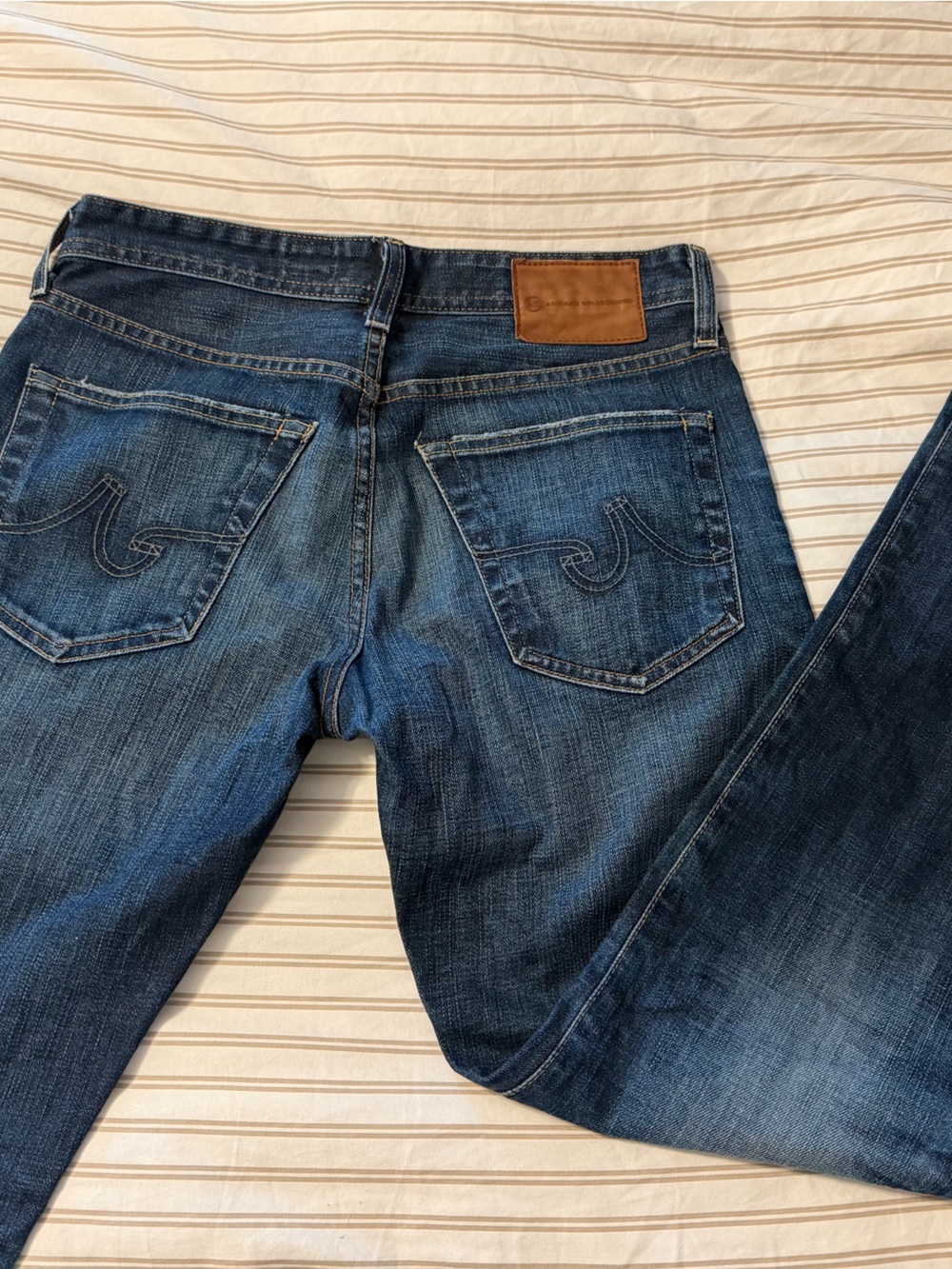 Ag Adriano Goldschmied Men's Medium Blue Straight Jeans